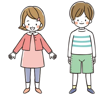 女の子と男の子のレノックス・ガストー症候群患者さんのイラスト