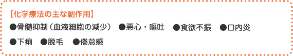 化学療法の主な副作用