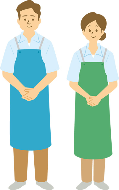 ケアマネジャーとホームヘルパーのイラスト